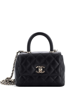CHANEL Pre-Owned Coco Top Handle Bag Quilted Caviar Extra Mini shoulder bag - Black