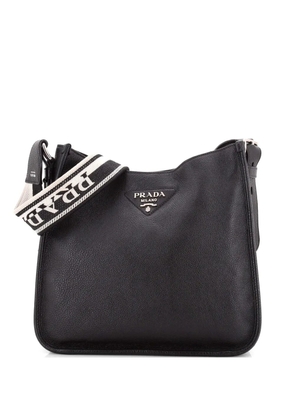 Prada Pre-Owned Logo Strap Leather Medium hobo bag - Black