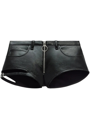 Courrèges cut-out zip-up mini shorts - Black