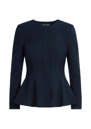 Oscar de la Renta peplum wool-blend jacket - Blue