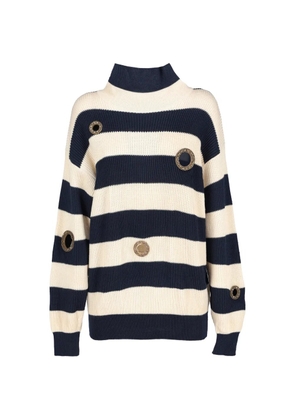 Gianfranco Ferré Pre-Owned striped-pattern embellished jumper - Neutrals