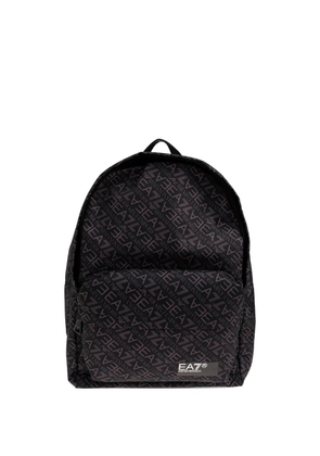 Ea7 Emporio Armani logo print backpack - Black