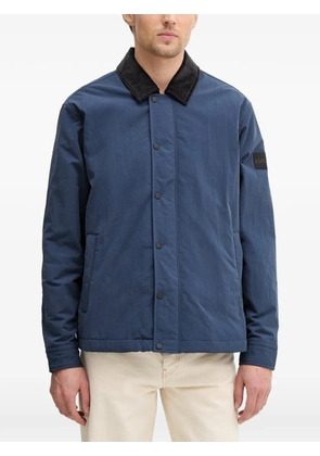 BOSS corduroy-collar patch jacket - Blue