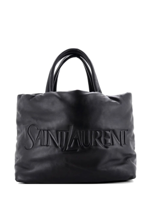 Saint Laurent Pre-Owned Debossed Logo Padded Leather tote bag - Black