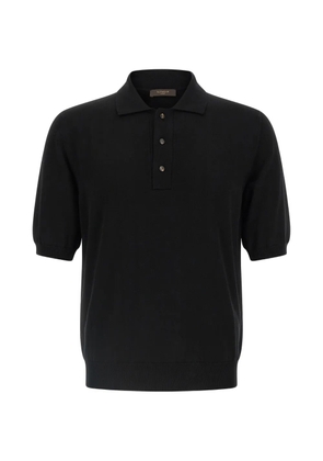 Zanone knit short-sleeve polo shirt - Black