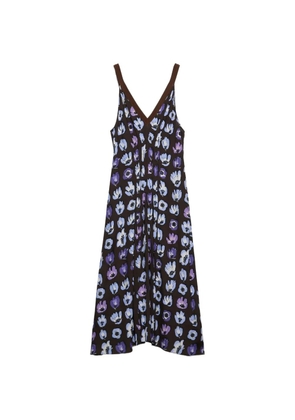 Prada floral-print marocain dress - Brown
