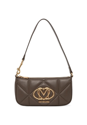 Love Moschino quilted logo shoulder bag - Brown