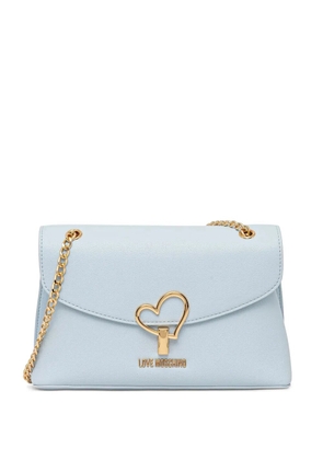 Love Moschino heart-motif chain cross body bag - Blue