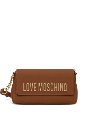 Love Moschino logo-letttering cross body bag - Brown