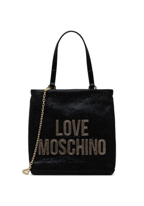 Love Moschino embellished-lettering tote bag - Black
