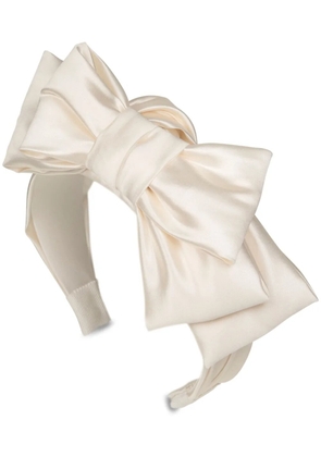Jennifer Behr Karmen bow silk headband - Neutrals