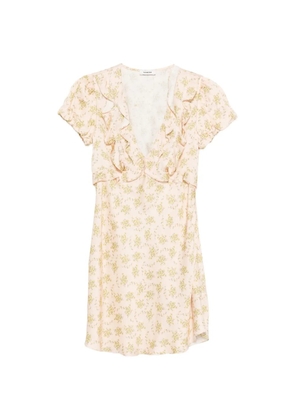 SANDRO Louise ruffled floral mini dress - Pink