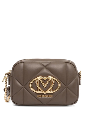 Love Moschino quilted logo-detail cross body bag - Brown