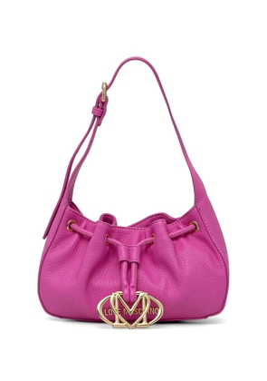 Love Moschino drawstring logo-plaque shoulder bag - Pink
