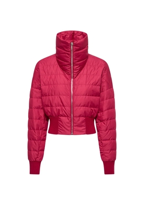 Moncler + Rick Owens high collar embroidered logo coat