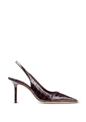 Jimmy Choo Love pointed crocodile-embossed slingbacks pumps - Brown