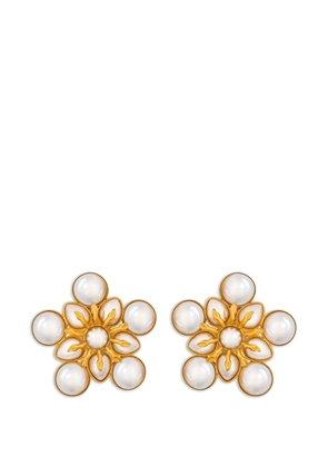 Oscar de la Renta flower earrings - Gold