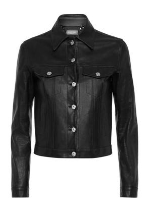 Philipp Plein embroidered sheepskin jacket - Black