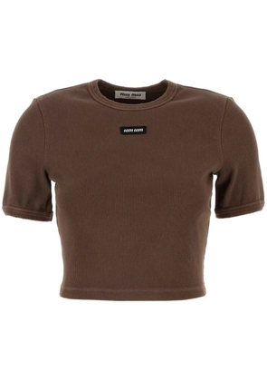 Miu Miu ribbed tank top - Brown