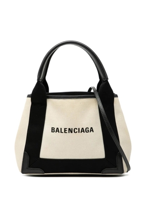 Balenciaga Pre-Owned 2018-2026 Canvas Navy Cabas XS satchel - Black