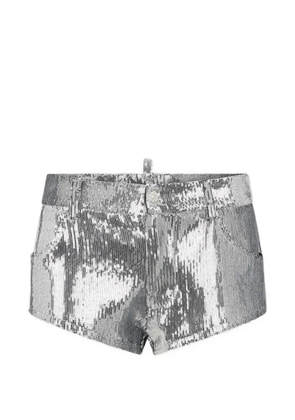 DSQUARED2 shimmer embellished shorts - Silver