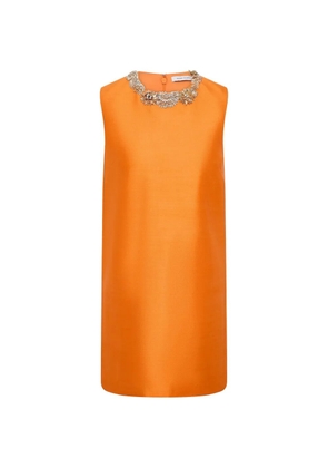 Rachel Gilbert Ludovica neckline-embellished mini dress - Orange