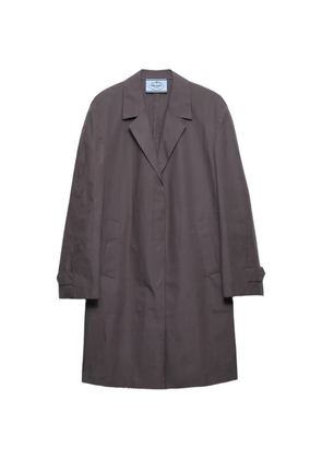 Prada single-breasted double poplin coat - Grey