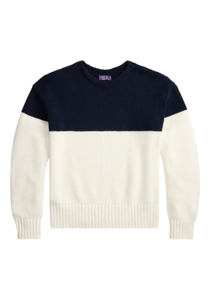 Ralph Lauren Purple Label colourblock crew neck sweater - Blue