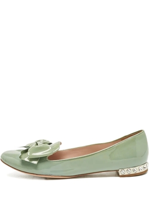 Miu Miu Pre-Owned bow-embellishment ballet flats - Green