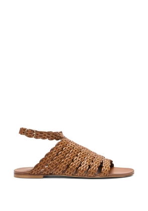 Casadei woven buckled sandals - Brown