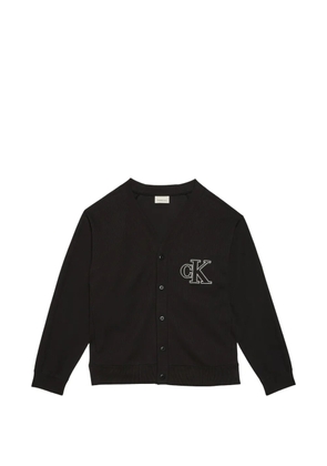 Calvin Klein logo-appliqué cardigan - Brown