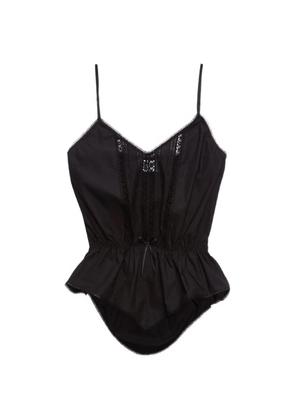 MSGM V-neck lace-detail top - Black