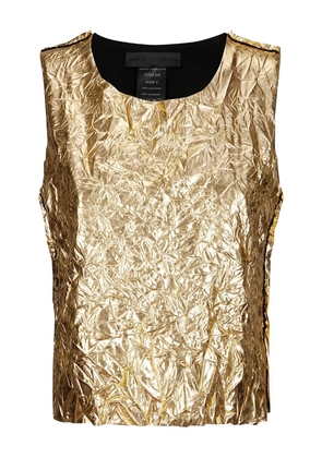 Maria Calderara metallic-effect crumpled top - Gold