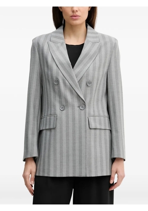 Sisley striped double-breasted blazer - Grey