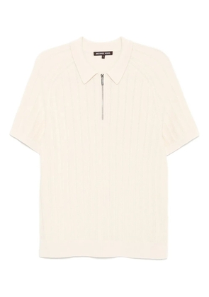 Michael Kors cotton knit zip polo shirt - Neutrals
