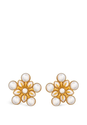 Oscar de la Renta flower earrings - Gold