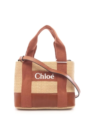 Chloé Pre-Owned 2010-2026 Small Raffia Kids Logo satchel - Brown