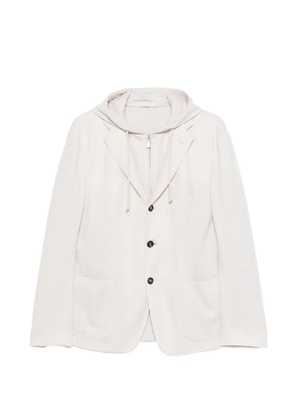Eleventy hooded single-breasted jacket - Neutrals