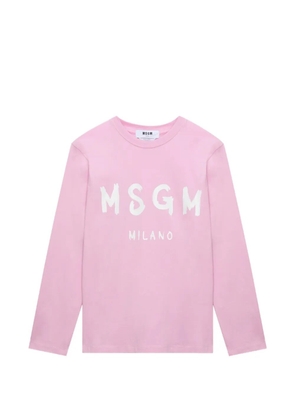 MSGM logo-print long-sleeve T-shirt - Pink