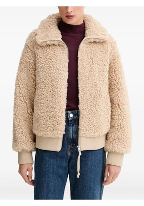 Marc O'Polo faux-shearling zip-up jacket - Neutrals