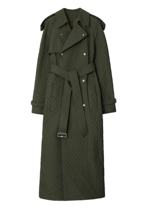 Burberry double-breasted quilted trench coat - Green