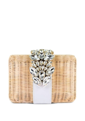 Gedebe Capri cryatsl-embellished clutch bag - Neutrals