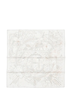 Hermès Pre-Owned 2000-2026 Please Hold The Line Silk Scarf 90 scarves - White