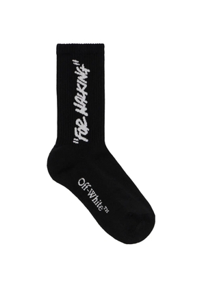 Off-White quote mid-calf socks - Black
