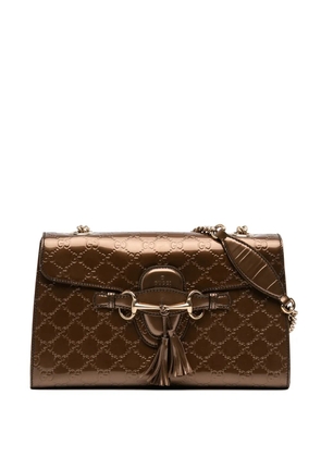 Gucci Pre-Owned 2016-2026 Medium Patent Guccissima Emily shoulder bag - Brown