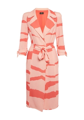 Elisabetta Franchi abstract-print belt midi dress - Orange