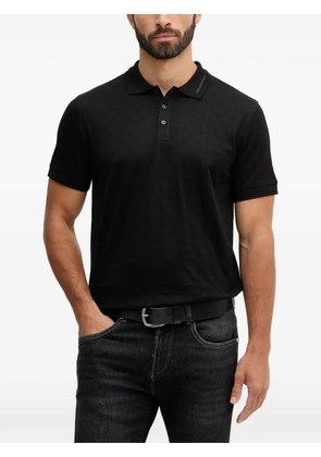 Karl Lagerfeld logo-collar polo shirt - Black
