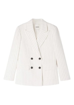 SANDRO striped double-breasted blazer - Neutrals