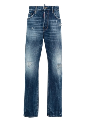 DSQUARED2 642 distressed straight-leg jeans - Blue