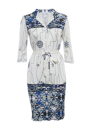 PUCCI Pre-Owned graphic-print silk midi dress - White